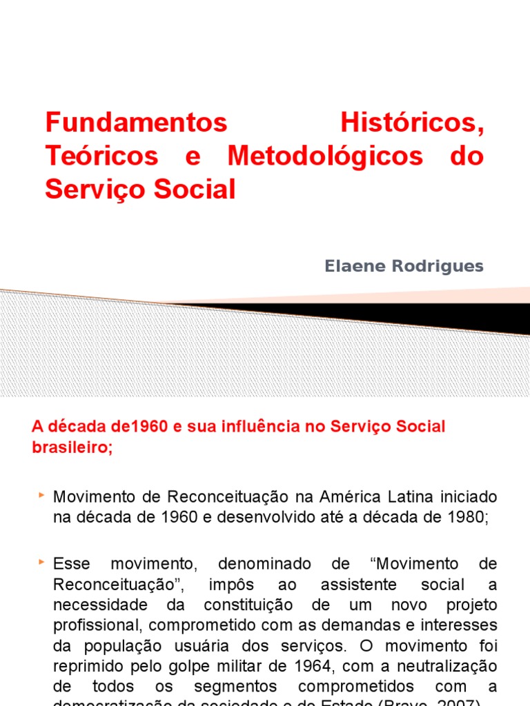 Questões Sobre Fundamentos Teóricos E Metodológicos Do Serviço Social