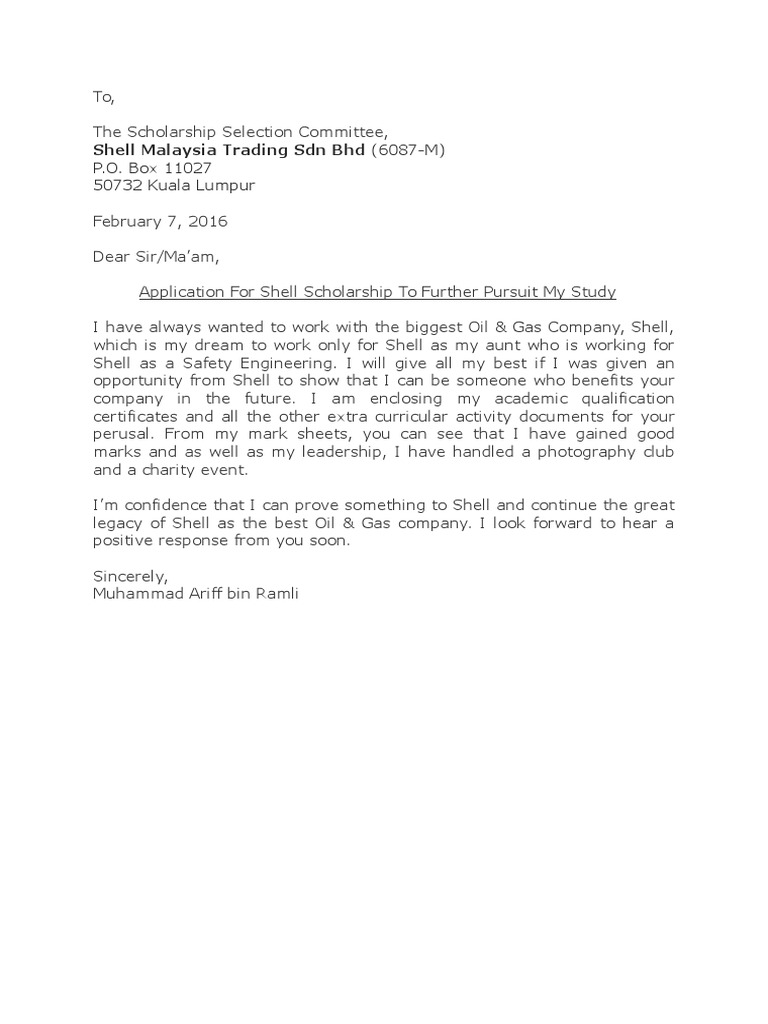 Shell Malaysia Trading SDN BHD (6087-M) : P.O. Box 11027 50732 Kuala ...