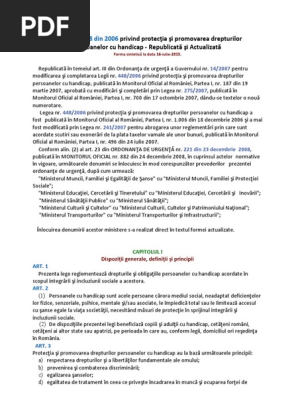 Legea 448 Din 2006 Protectia Si Promovarea Drepturilor Persoanelor Cu Handicap