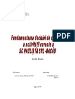 Fundamentarea Deciziei de Creditare a Activităţii Curente