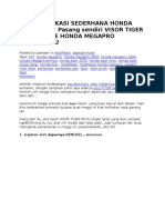 Modifikasi Sederhana Honda Megapro Pasang Sendiri Visor Tiger Ke Honda Megapro 4 Januari 2012