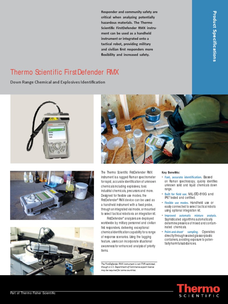 FirstDefender RMX SpecSheet Arabic | PDF | Raman Spectroscopy | Robot