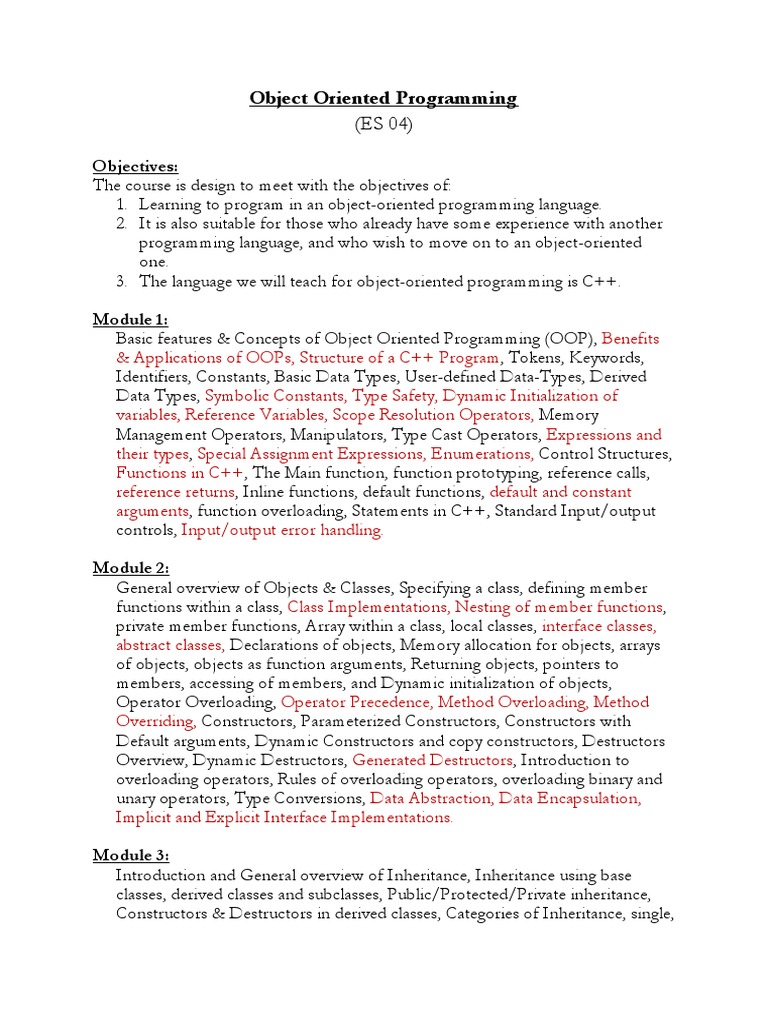 Object Oriented Programming | PDF | C++ | Class (Computer Programming)