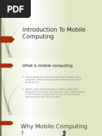 Introduction To Mobile Computing