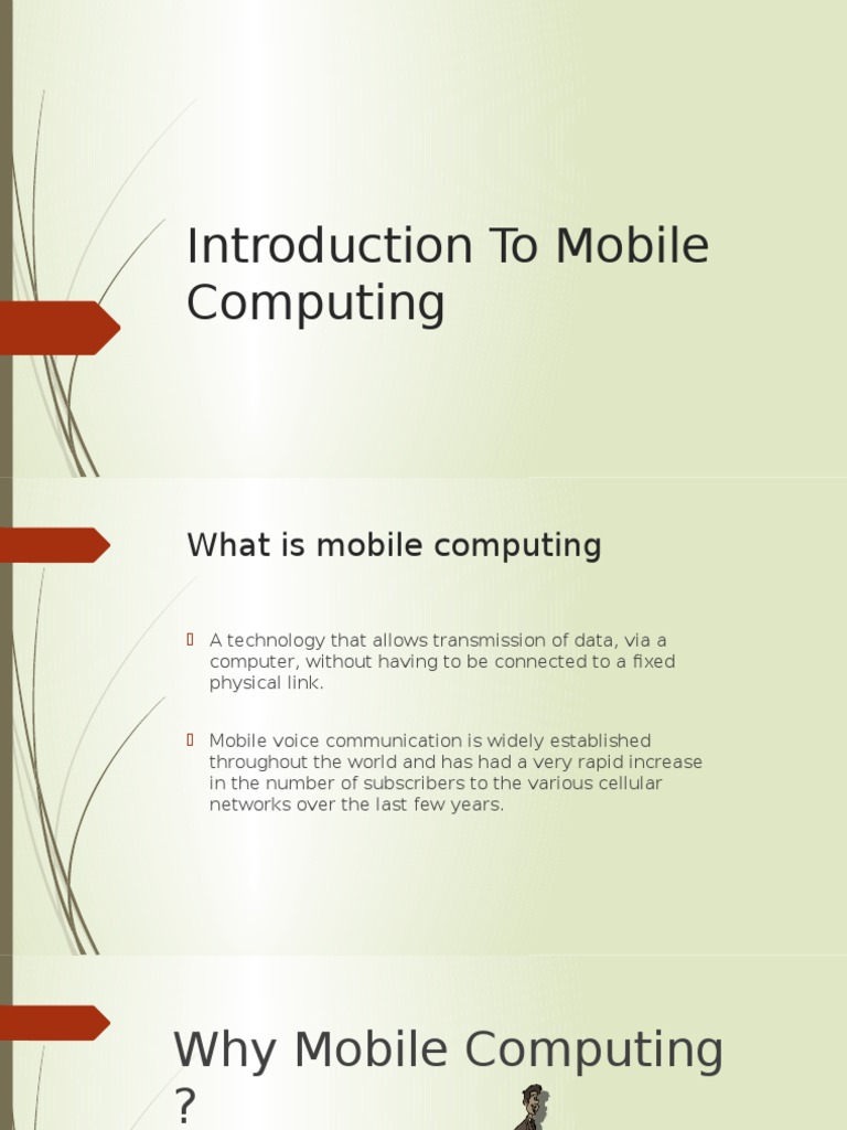 Introduction to Mobile Computing | Wireless | Computer Network