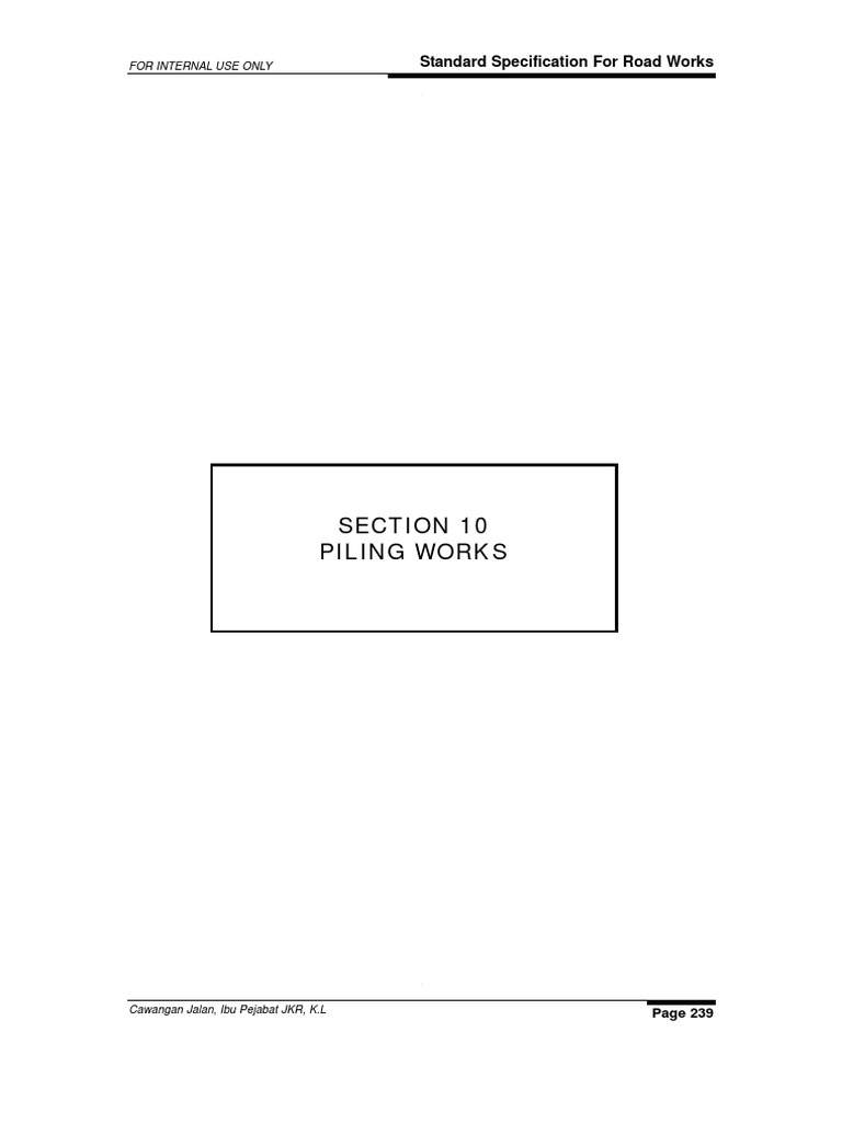 JKR Piling Works Standard Specification | PDF | Deep Foundation ...