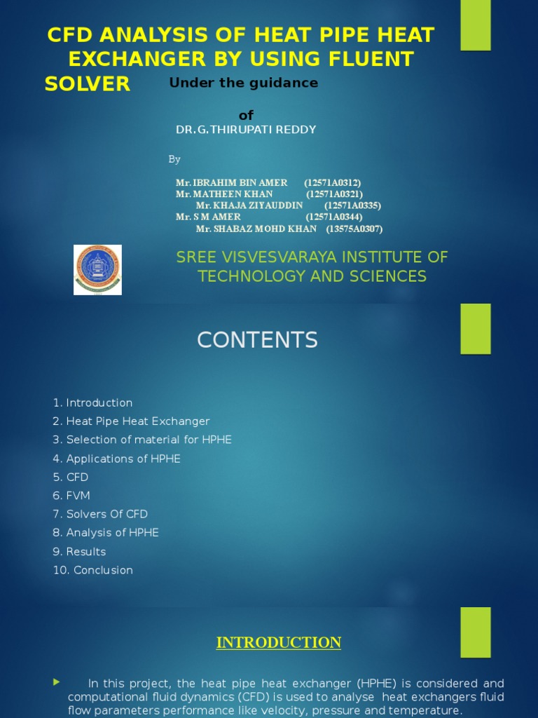 CFD Analysis of Heat Pipe Exchanger | PDF | Heat Exchanger ...