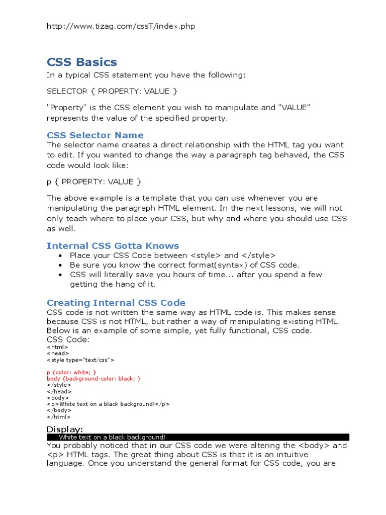 Css_Extra_Notes.docx | Cascading Style Sheets | Html Element