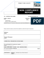 Project Code 2012155 Non Compliance Report