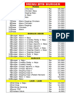 Daftar Menu Byb Burger (Yasir)