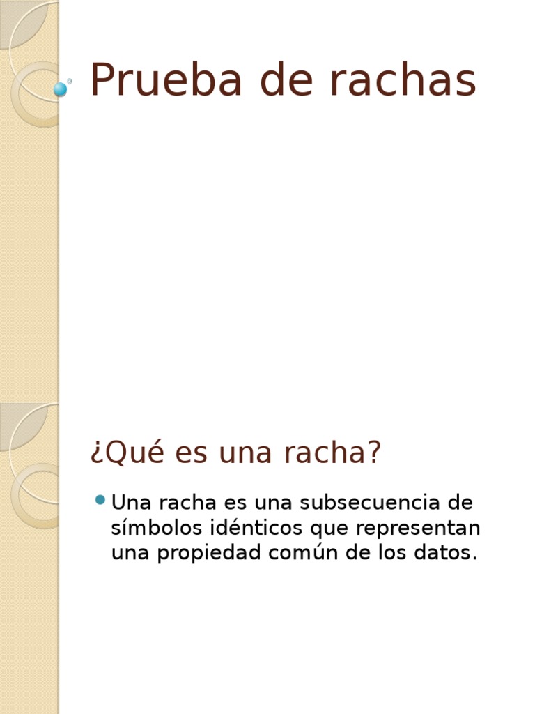Definición y Prueba de Rachas | PDF