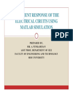 Transient Response of The Electrical Ciruits Using Matlab Simulation
