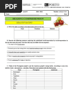 Reading Comprehension Worksheet