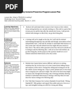 Elementary Inclusive Preservice Program Lesson Plan: Learning Objective(s)