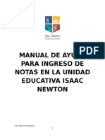 Manual de Ayuda Para Ingreso de Notas en La Unidad Educativa Isaac Newton