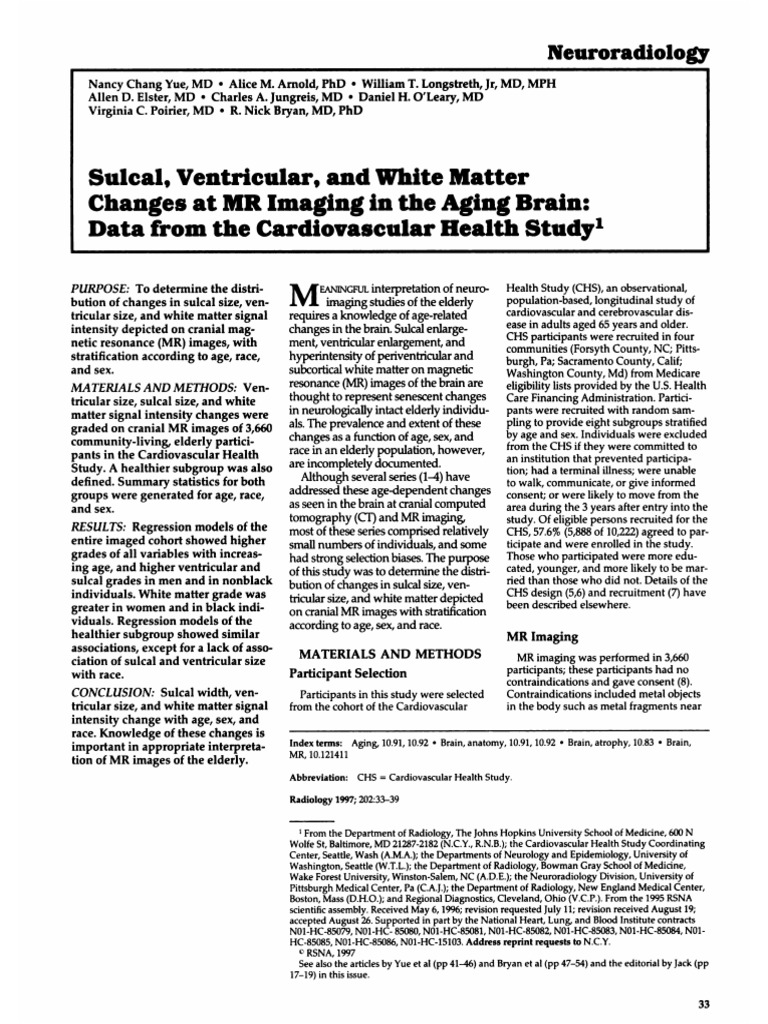Sulcal, Ventricular, and White Matter Changes at MR Imaging in The ...