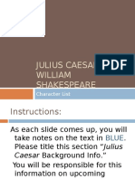 Julius Caesar Introduction, Character Predictions