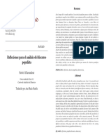 Charaudeau - Reflexiones para El Análisis Del Discurso Populista (14 Pág) PDF
