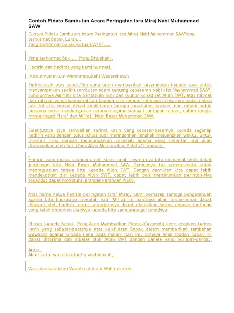 Teks Pidato Sambutan Ketua Rt Terbaru - Kumpulan Referensi ...