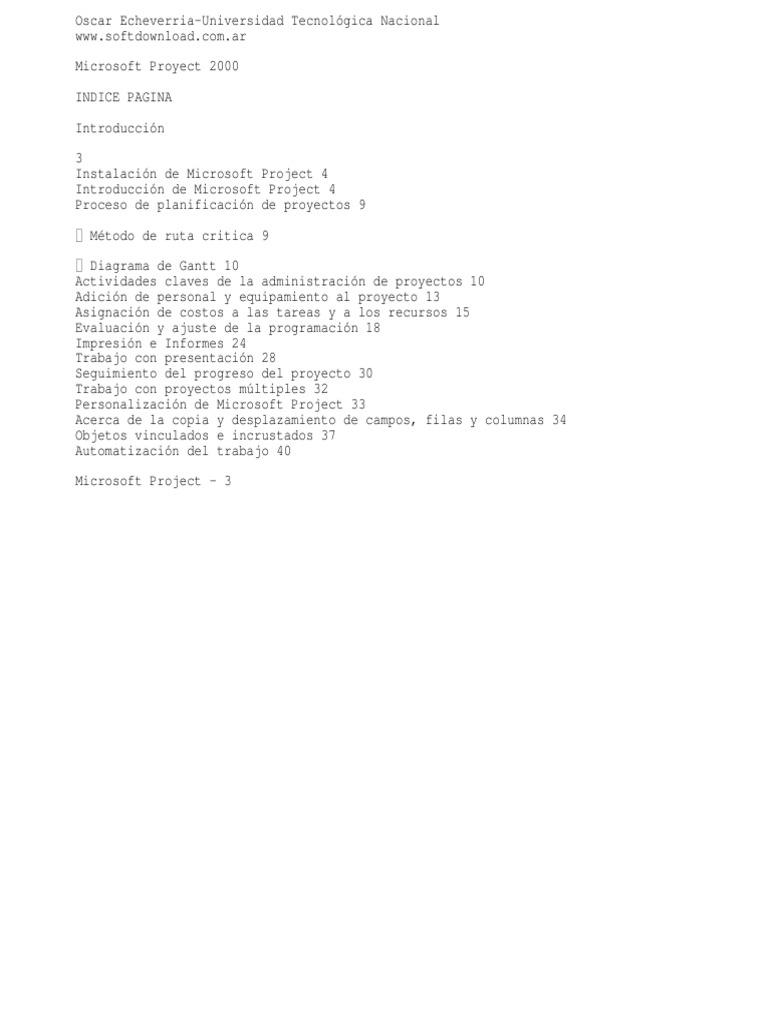 Manual de Microsoft Project 2000 (41 Paginas - en Español) | PDF ...