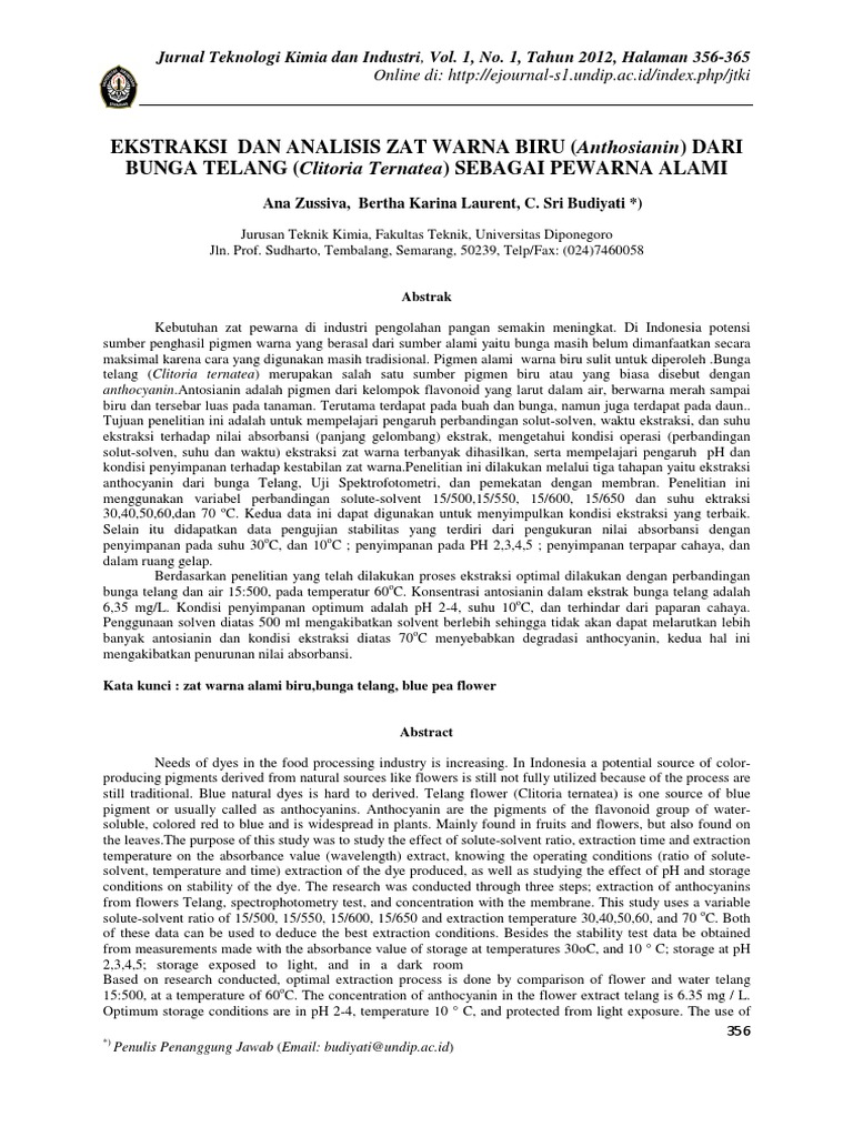 Jurnal Bunga Telang Pewarna Alami 