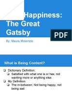 True Happiness: The Great Gatsby: By: Maura Mckenzie