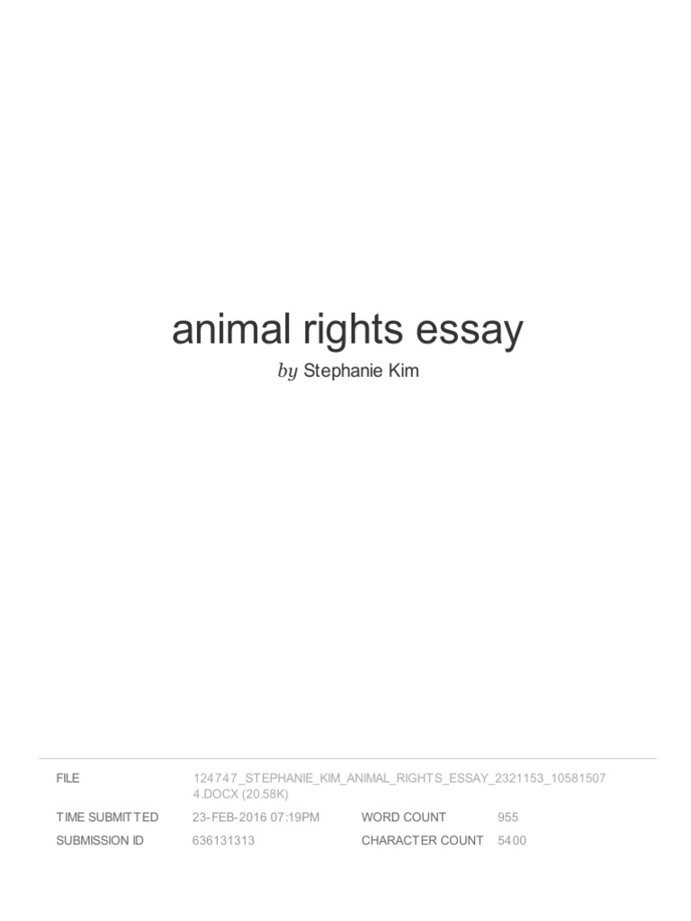 good titles for animal rights essay