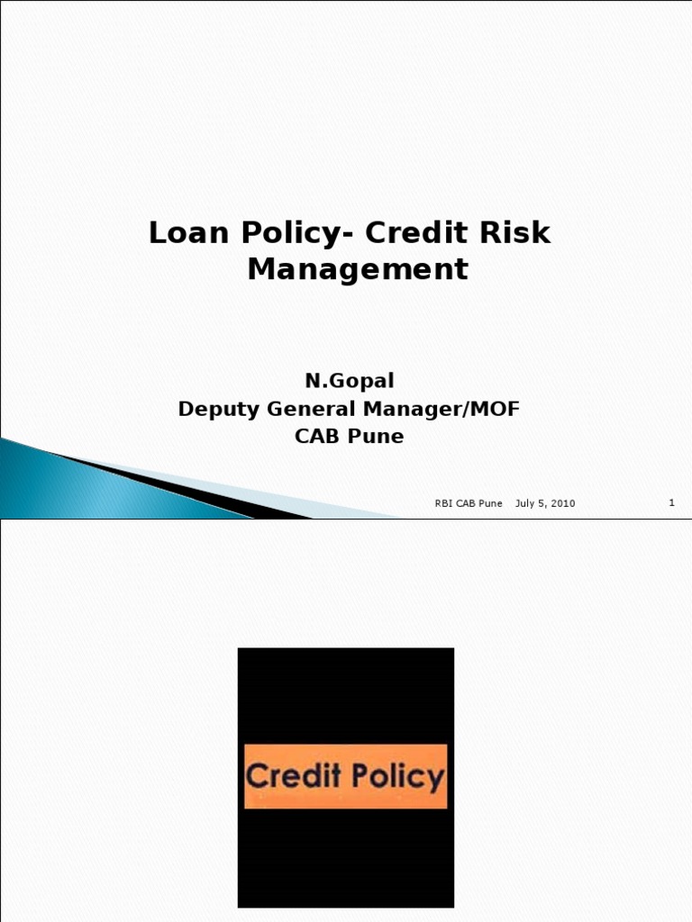 Loan Policy for Credit Risk Management | PDF | Banks | Credit (Finance)