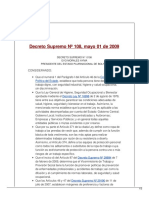 Decreto Supremo Nº 108, Mayo 01 de 2009