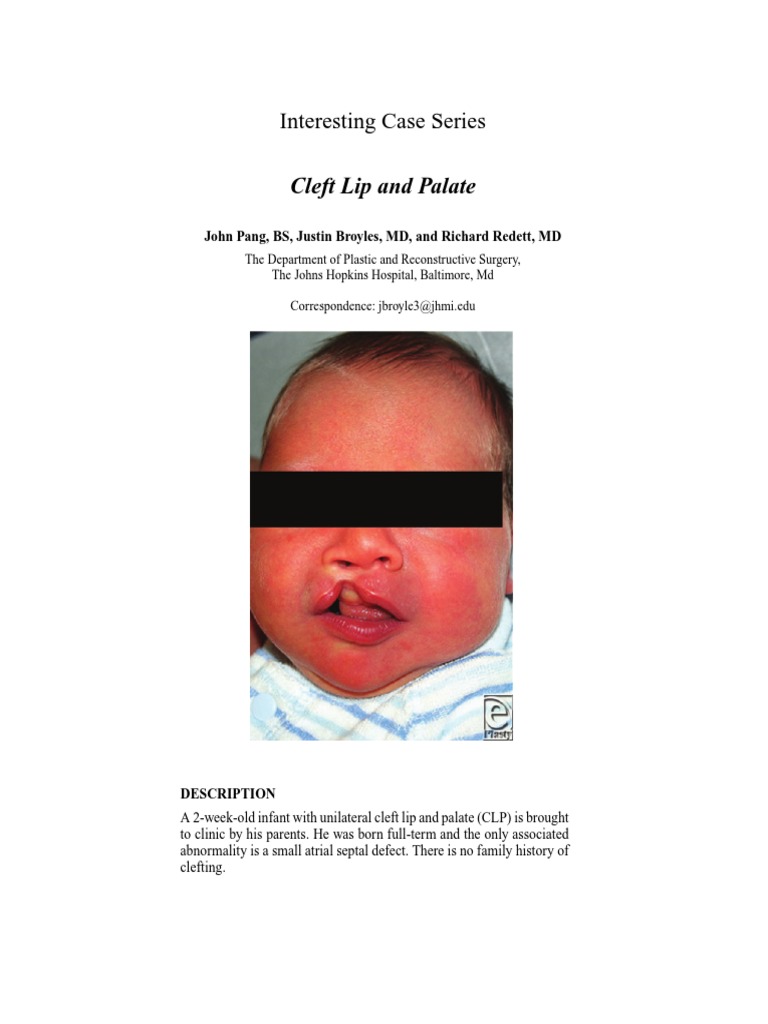 Cleft Lip and Palate Case Series | PDF | Health Sciences | Clinical ...