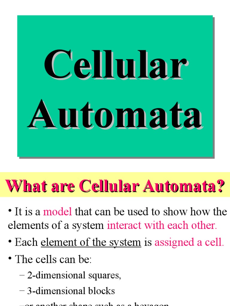 Understanding Cellular Automata Basics | PDF | Systems Theory | Applied ...