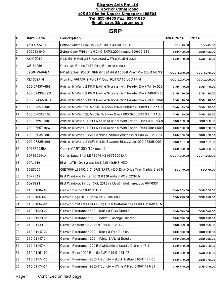 Bizgram Complete Item Listing For Reference Only | PDF | Hard Disk Drive |  Computer Hardware