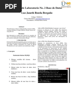 Informe de Laboratorio No.2 Base de Datos