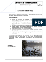 Environmental Policy: Ohs Management Plan