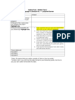 Outline Form - Written Task 2 IB Language & Literature HL 1 - Lampinen/Dannen