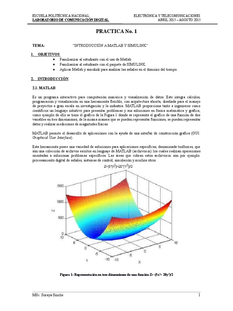 Prac 1 CD 2015 A | PDF | Matlab | Programa de computadora
