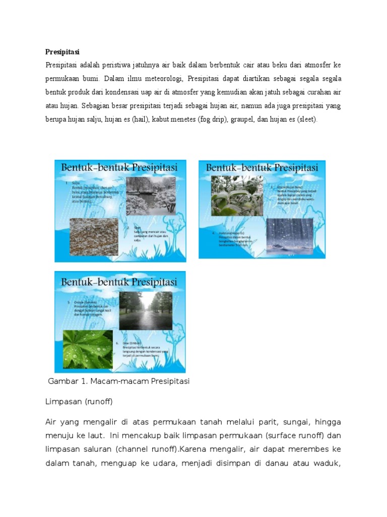 Definisi Dan Arti Kata Presipitasi