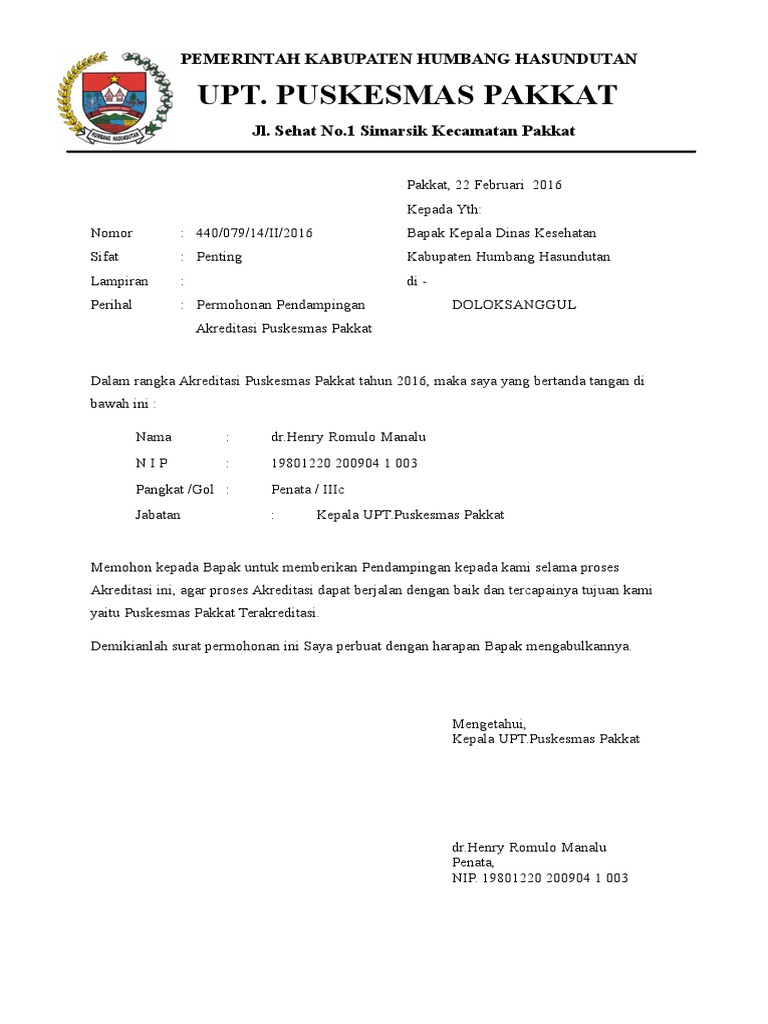 Surat Permohonan Pendampingan Akreditasi Pdf