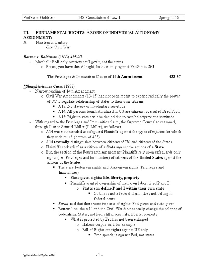 Fundamental Rights in Constitutional Law | PDF | Fourteenth Amendment ...