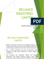 Reliance Industries Limited: Prepared BY: Vaishali Nandwani Somlalit Institute of Management Ahmedabad