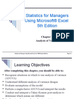 Statistics For Managers Using Microsoft® Excel 5th Edition: Analysis of Variance