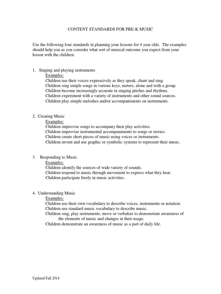 Pre K Standards California