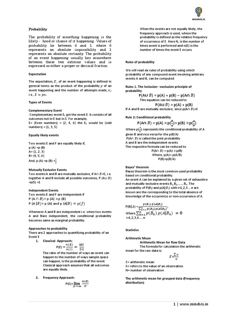 7 Probability | PDF | Variance | Probability Distribution