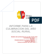 Informe Culminación Año Rural Aprobación SNPSS