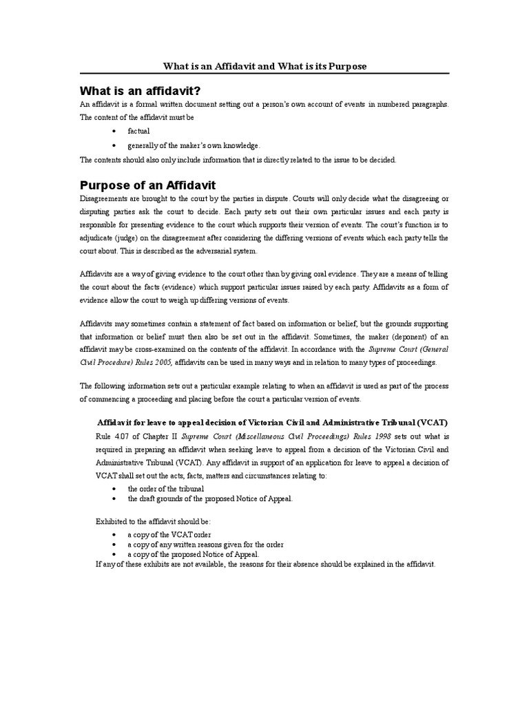 AFFIDAVIT DEFINITION MEANING visual data 2