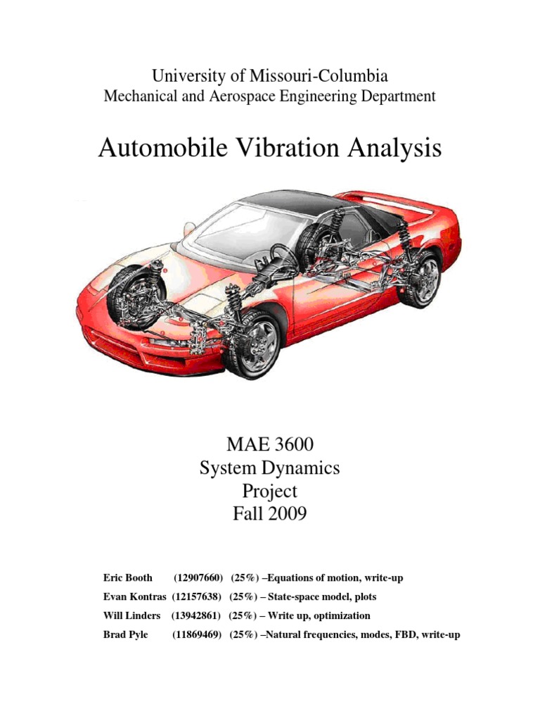 Automobile Vibration Analysis | PDF | Resonance | Normal Mode