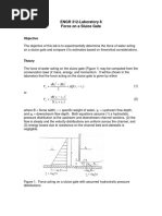 ENGR 312-Laboratory 8 Force On A Sluice Gate: Objective