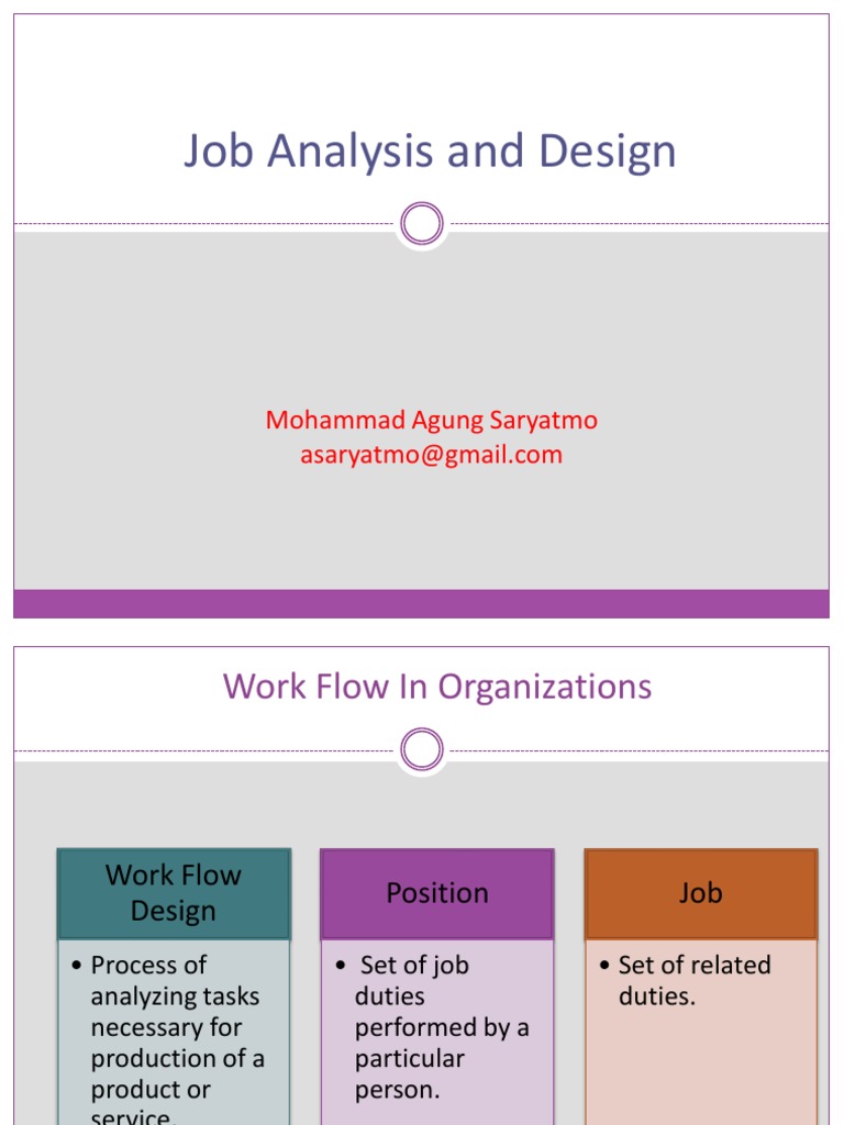 Job Analysis and Design