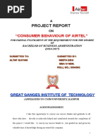 Project Report: "Consumer Behaviour of Airtel"