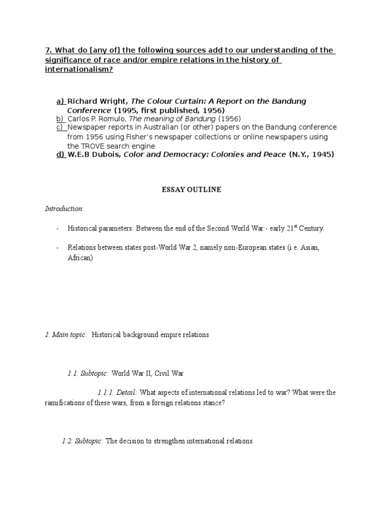 Introduction to international relations essay picture